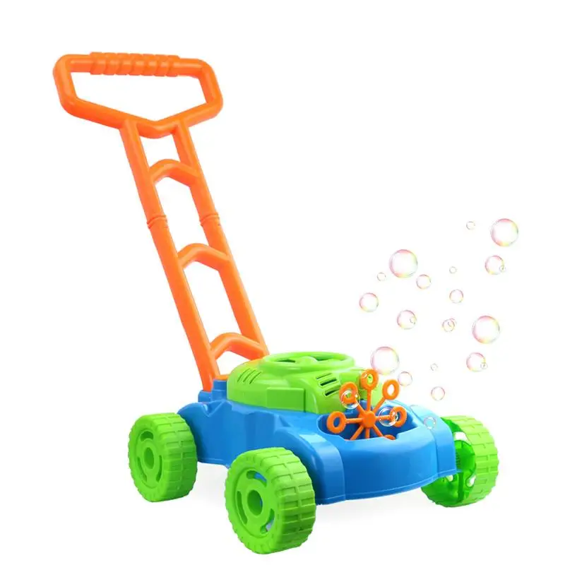 

Electronic Bubble Mower Walker Bubble Blower Machine With Music Outdoor Game Push Toys For Children Kids