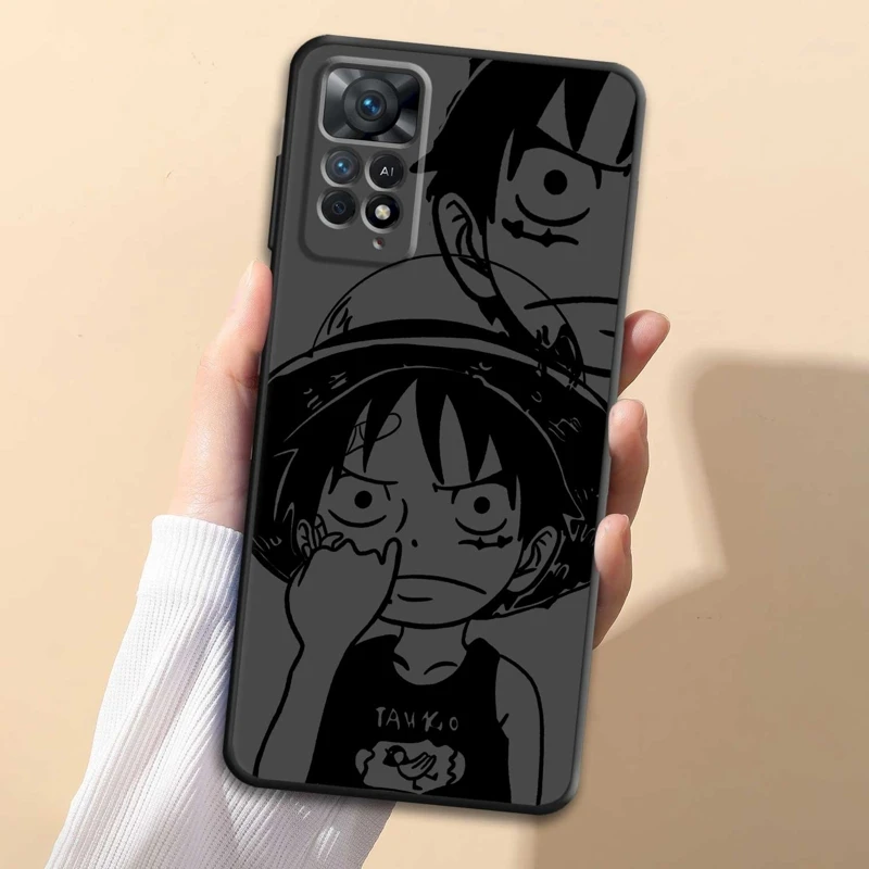 

For Xiaomi Redmi Note 8 9 10 11 12 4G 5G Pro 9S 10Pro 10S 11T NOTE11 8T 11s NOTE12 Dark One Piece Anime Luffy Coque Case