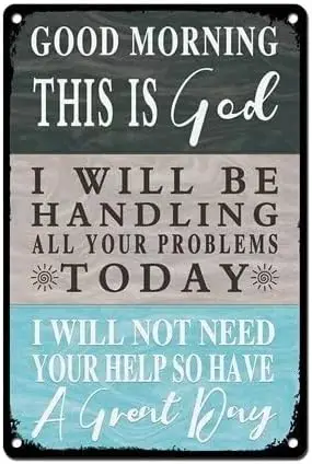 Pose nspratonal Quotes Настенный декор - Good Mornng Ths s God Wll be Handng All Your Problems Gfts for Man Women Grls Teens Daugh