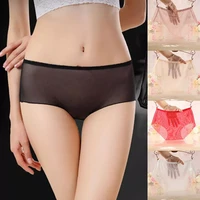 sexy lingerie transparent shorts female thin mesh seamless panties women breathable plus size clothing for girl panties brief
