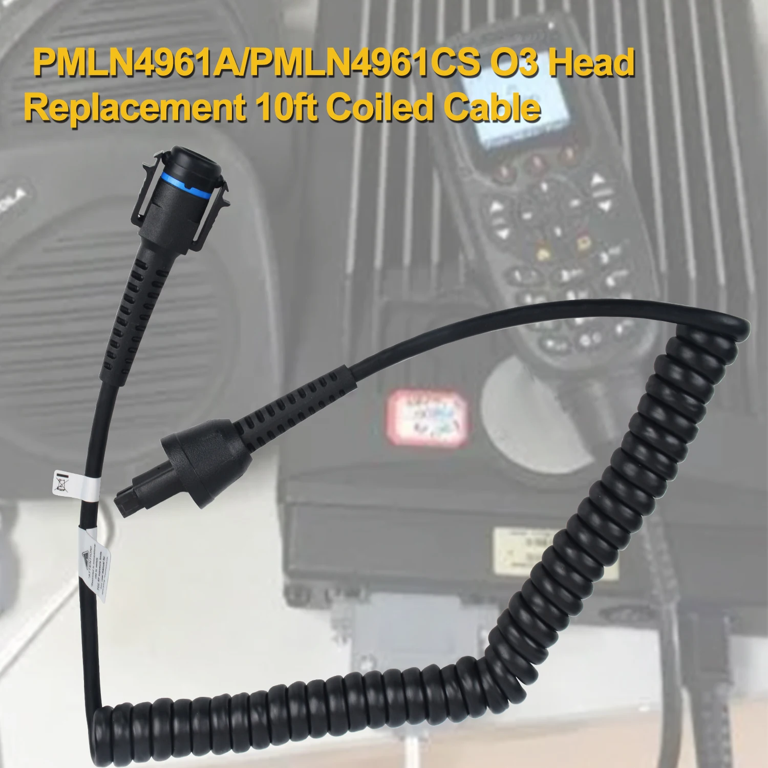 Сменный спиральный кабель PMLN4961A/PMLN4961CS O3 10 футов для рации Motorola XLS5000 APX6500 APX8500