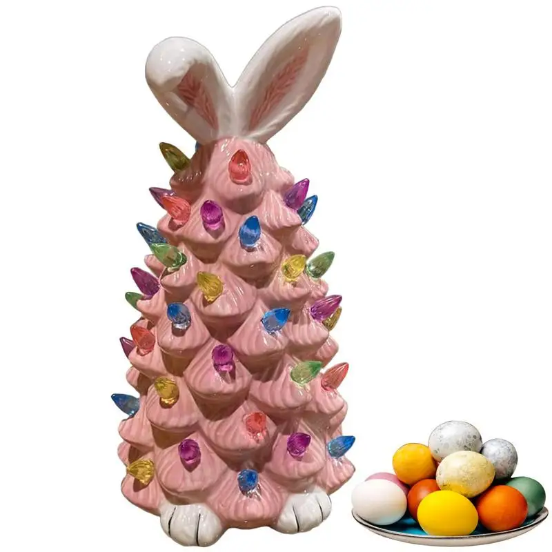 

Easter Bunny Led Tree LED Lighted Resin Easter Tree Table Decorations Resin Easter Light Up Tree With Bunny Ornaments Tabletop