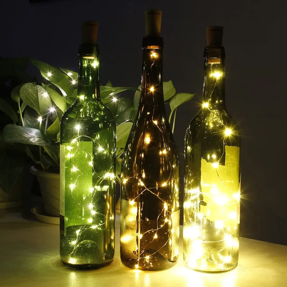 led wine bottle lights with cork 0 75m 2m fairy mini string lights for liquor crafts party wedding decoration free global shipping