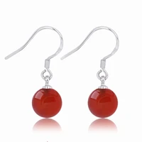 new products on the market korean silver jewelry wholesale s925 silver agate earrings antique style elegant ball womens gifts