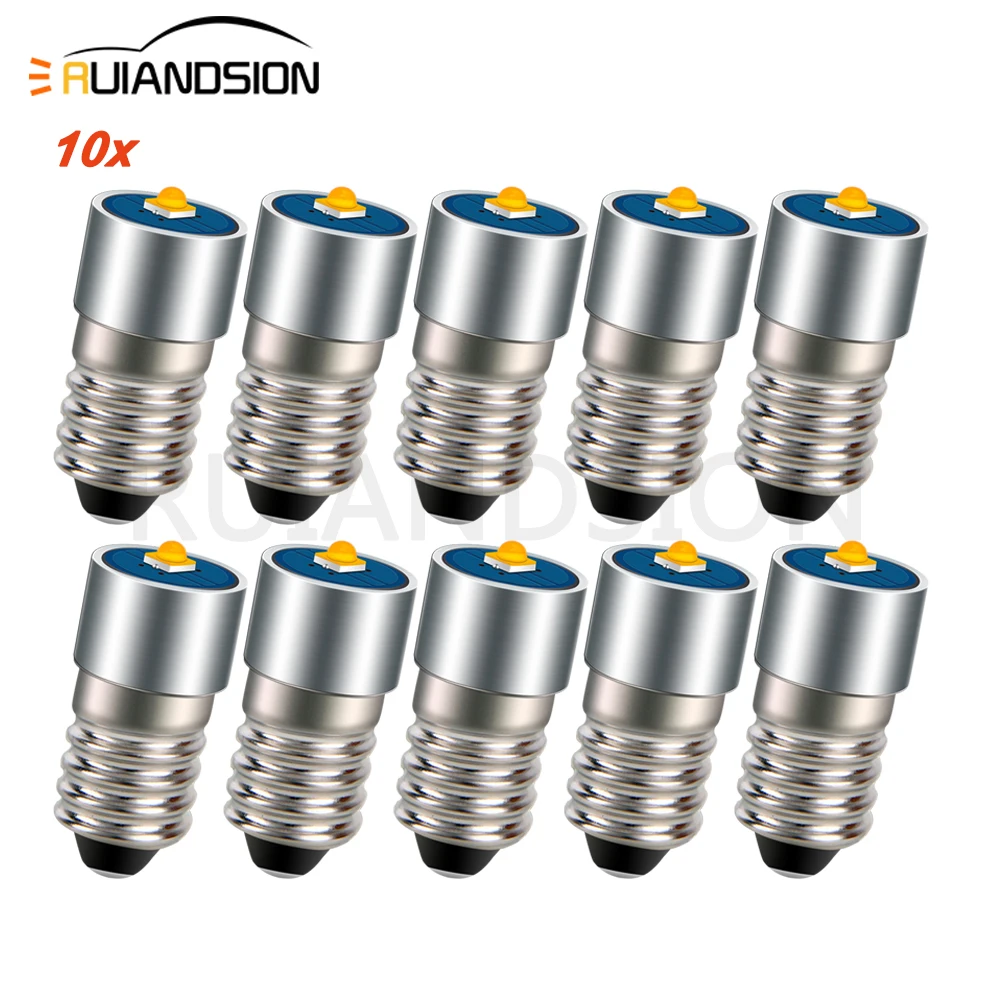 

100x PR2 P13.5S E10 Bulb Maglite LED Conversion Kit 3V 4.5V 6-30V Torch Lantern Work Light Replacement Lamp 2-16 C&D Cells White