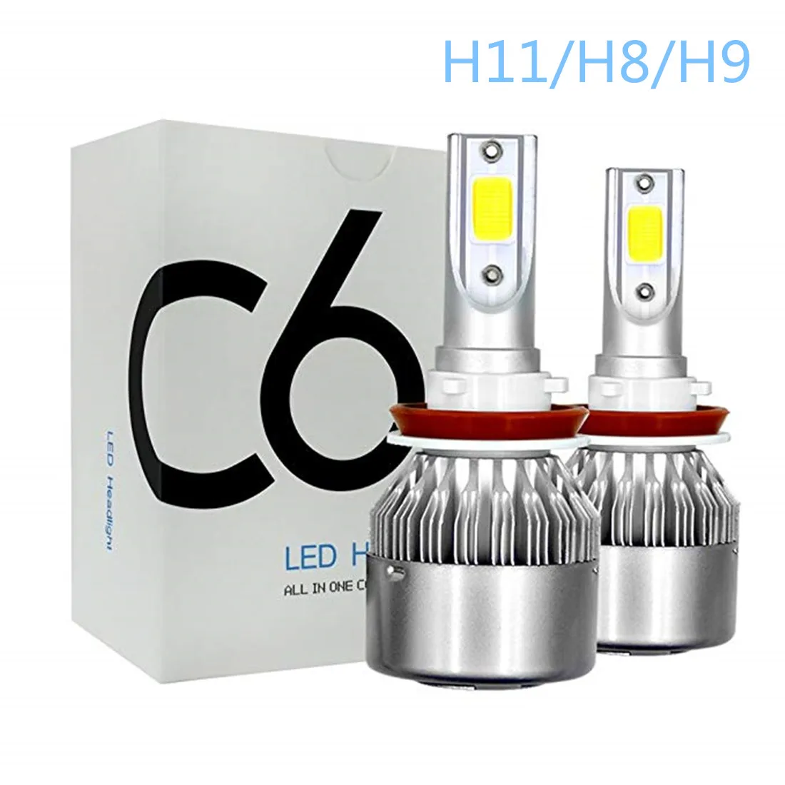 2Pcs LED Car Lights Bulbs H11 9007 H3 9003 HB2 9004 H7 H4 H1 H8 H9  HB4 H13 9006 9005 Auto Headlights 72W COB 6000K 3000K 8000Lm