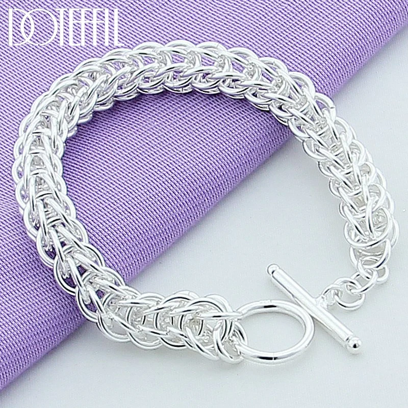 

DOTEFFIL 925 Sterling Silver Multi-circle Bracelet For Woman Charm Wedding Engagement Party Fashion Jewelry