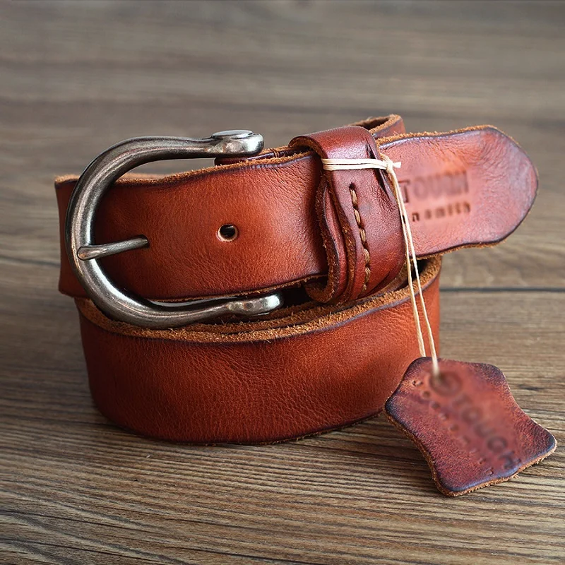 Belt For Men 100% Full Grain Genuine Leather Belt High Quality Casual Fashion Vintage Business Designer  For Jeans Strap TM088