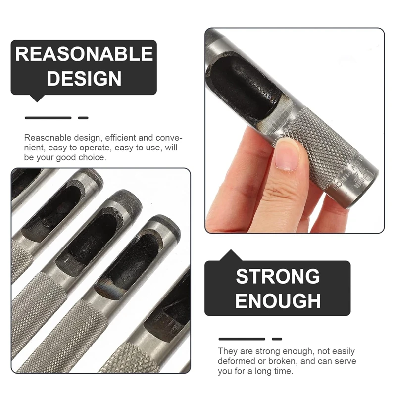 12 шт. Пробойники для кожи 1/8-3/48 дюйма (3-19 мм)