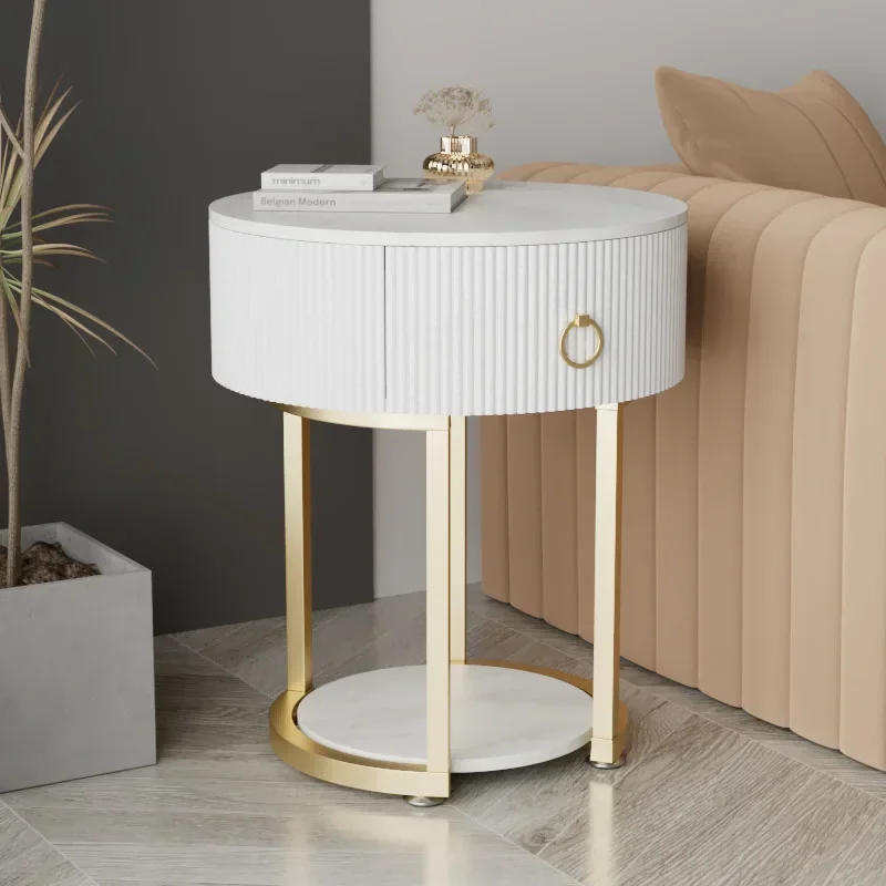 Журнальный столик для гостиной круглый роскошный минималистичный каменный