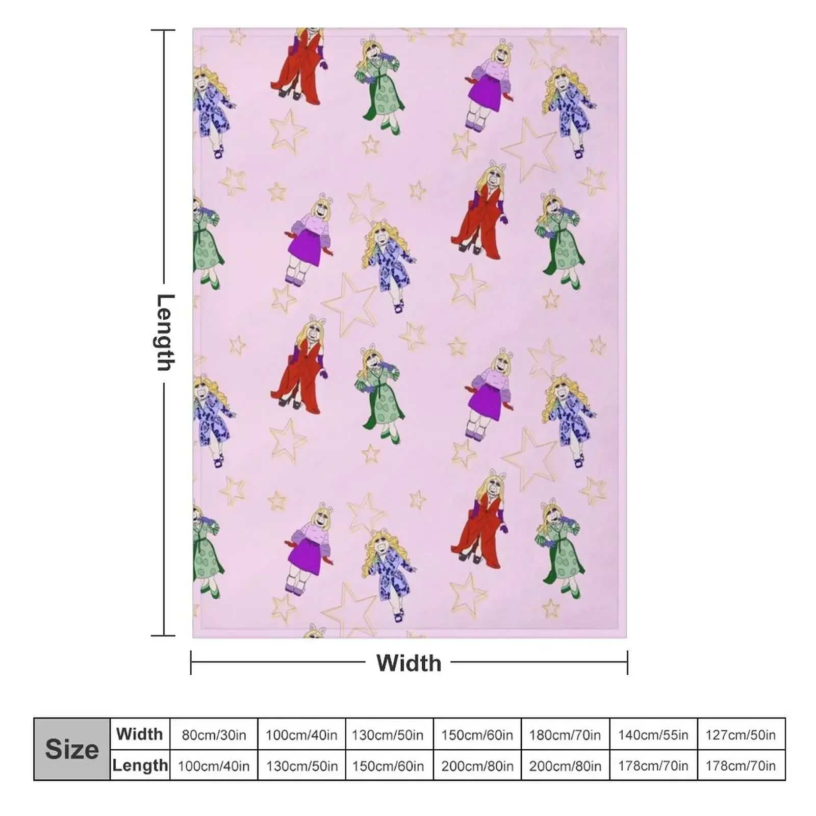 Miss Piggy — розовое одеяло со звездой меховые одеяла в стиле манга