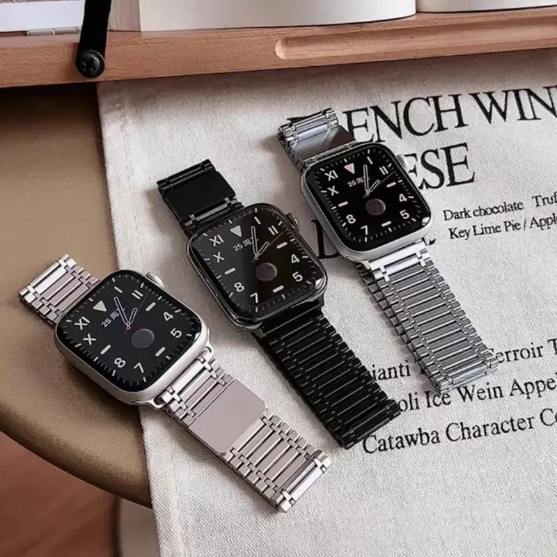 

Ремешок магнитный для Apple Watch Band 44 мм 45 мм 49 мм 42 мм 41 мм 40 мм, браслет из нержавеющей стали для iwatch Ultra 2 Series 9 8 7 6 5 4 SE