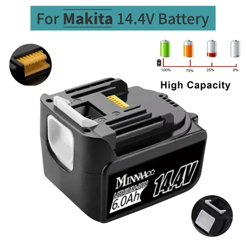 Сменная литиевая батарея 14 4 В 6 Ач для MAKITA BL1430 BL1415 194066 -1 194065 -3 194559 -8 MAK1430Li MET1821