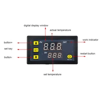 w3230 high precision digital display thermostat dc 12v 20a red and blue display 12v 24v 110 220v led display thermostat module