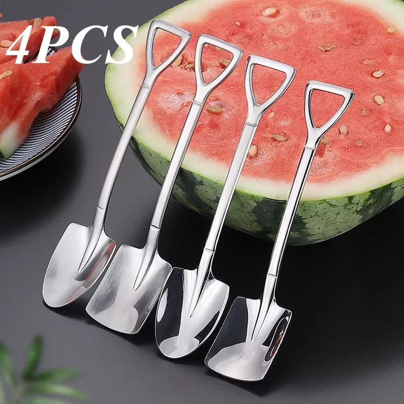 

New in Coffee Spoon Cutlery Set Stainless Steel Retro Iron Shovel Ice Cream Spoon Scoop Creative Spoon tea-spoon Fashion Tablewa