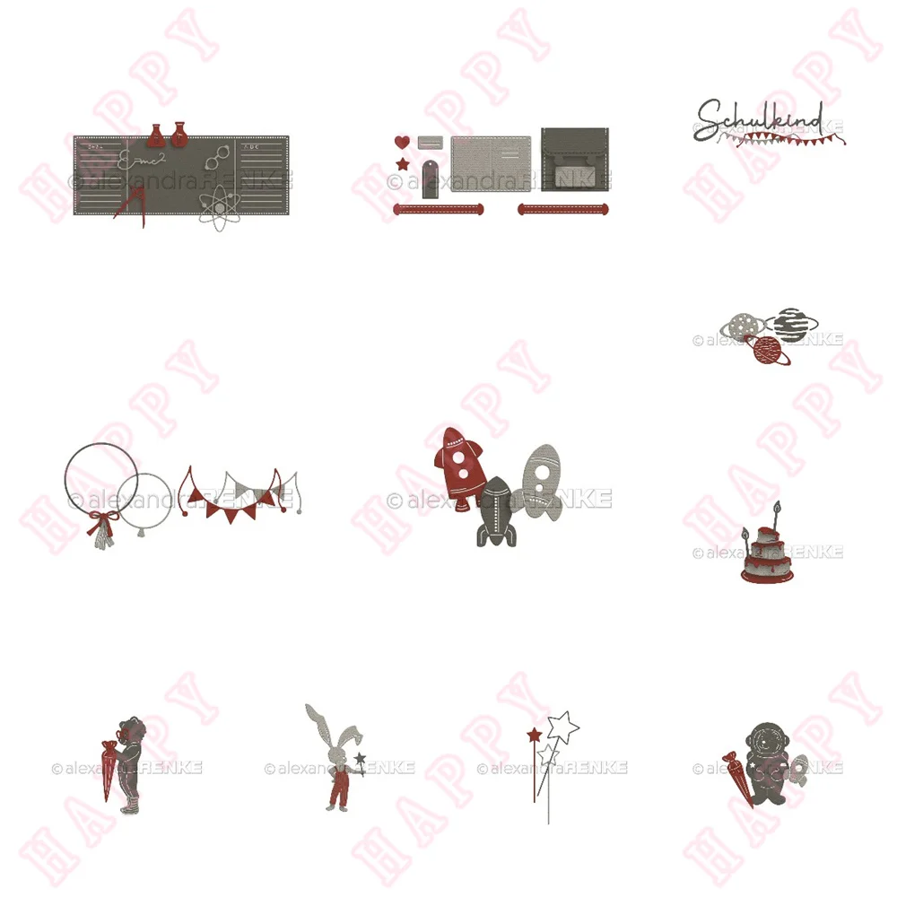 

Metal Cutting Dies Magic Rabbit Rockets Scrapbook Diary Decoration Embossing Template Blade Punch DIY Greeting Card Handmade New