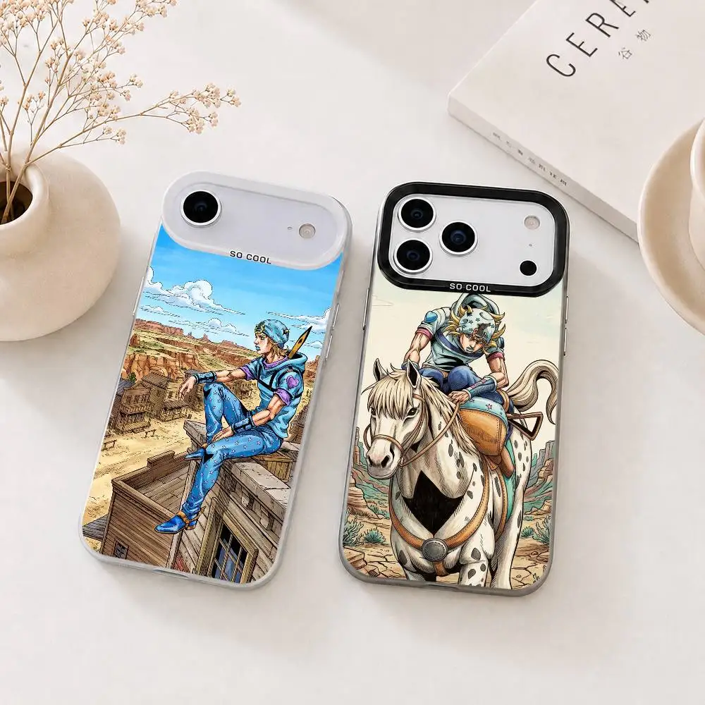 Фото Чехол для телефона Johnny Joestar J-Jojo Anime для iPhone 17, 16, 15, 14, 13, 12, 11 Plus, Pro Max, XS, цветной серебристый чехол-накладка №1