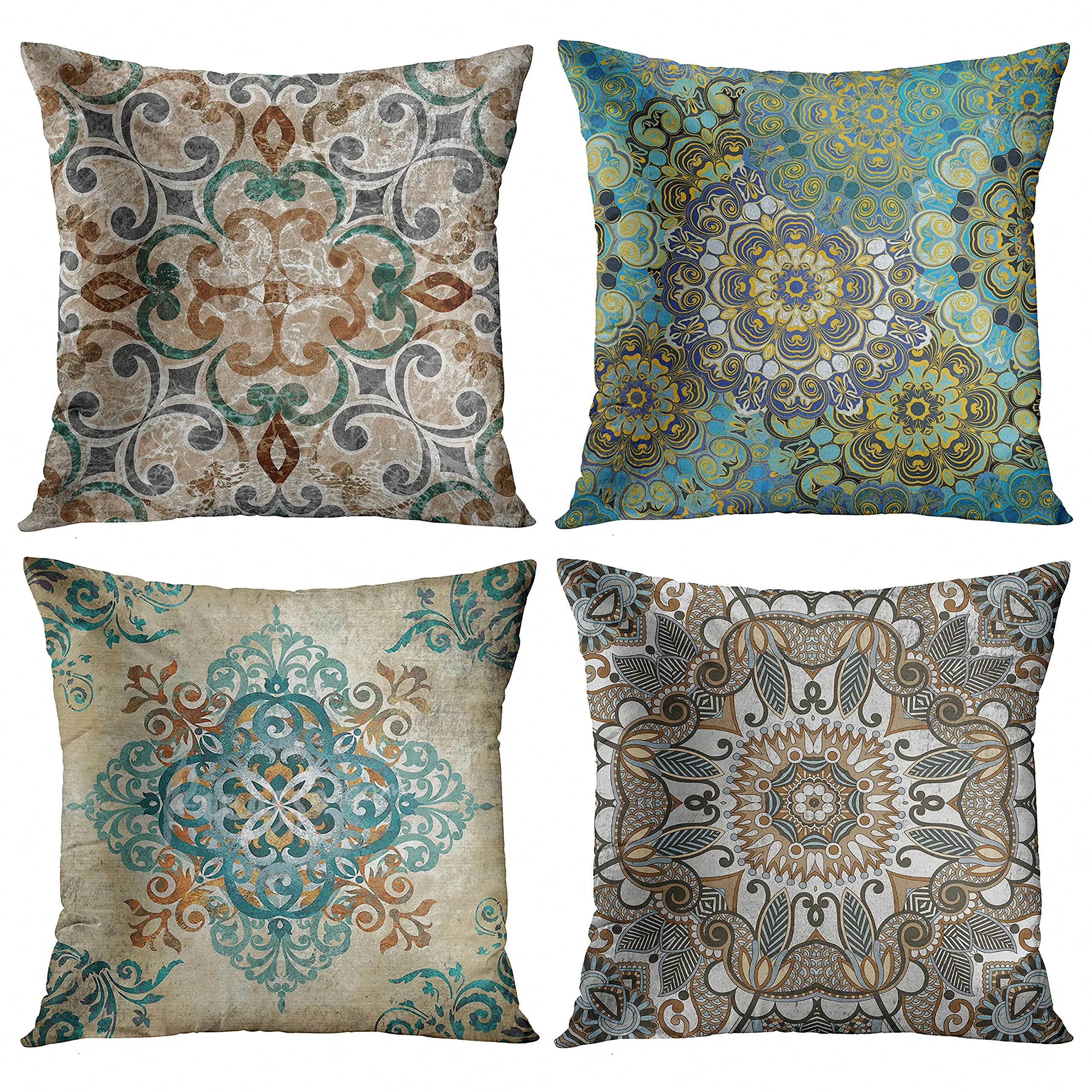 Retro geometric pattern short plush pillowcase sofa cushion cover home decoration can be customized for you 40x40 50x50 60x60