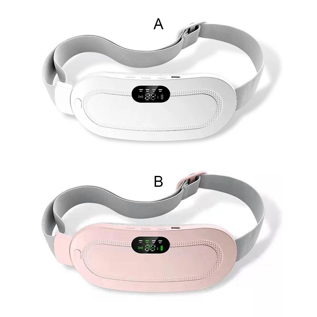 

Lady Heating Warm Belt Rechargeable Uterus Health Care 4 Gears Vibrating Massage Waist Belly Blood Circulation Pink