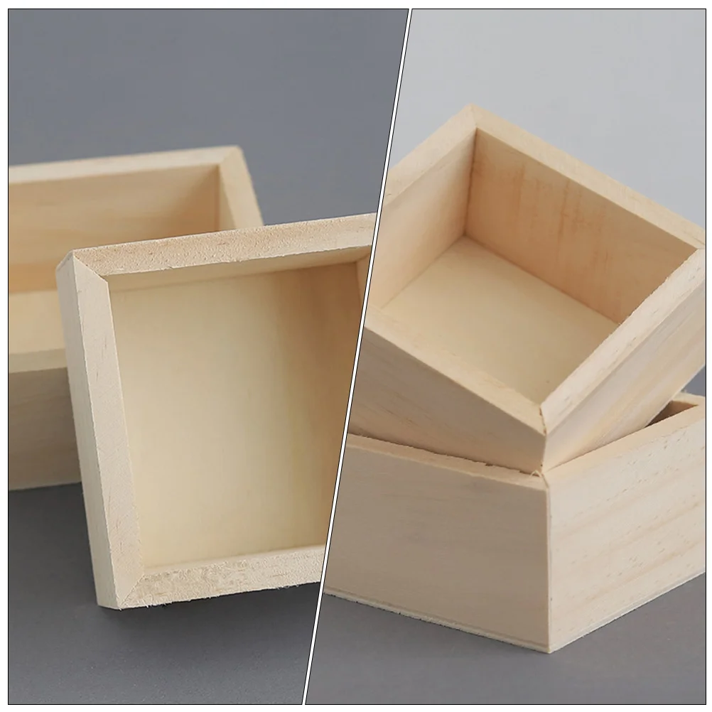 6 шт. деревянная коробка для хранения без крышки контейнер ювелирных изделий
