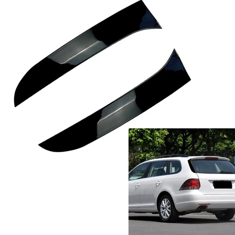 Car Glossy Black Rear Window Splitter Side Spoiler Wing Canard Cover Sticker Trim for VW Golf 6 MK6 Variant Wagon