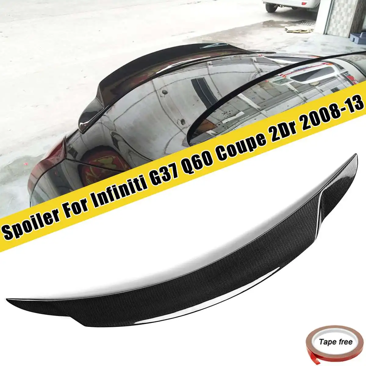 

Real Carbon Fiber High Kick спойлер заднего багажника, крыла для Infiniti G37 Q60 для Coupe 2Dr 2008 2009 2010 2011 2012 Auto Lip