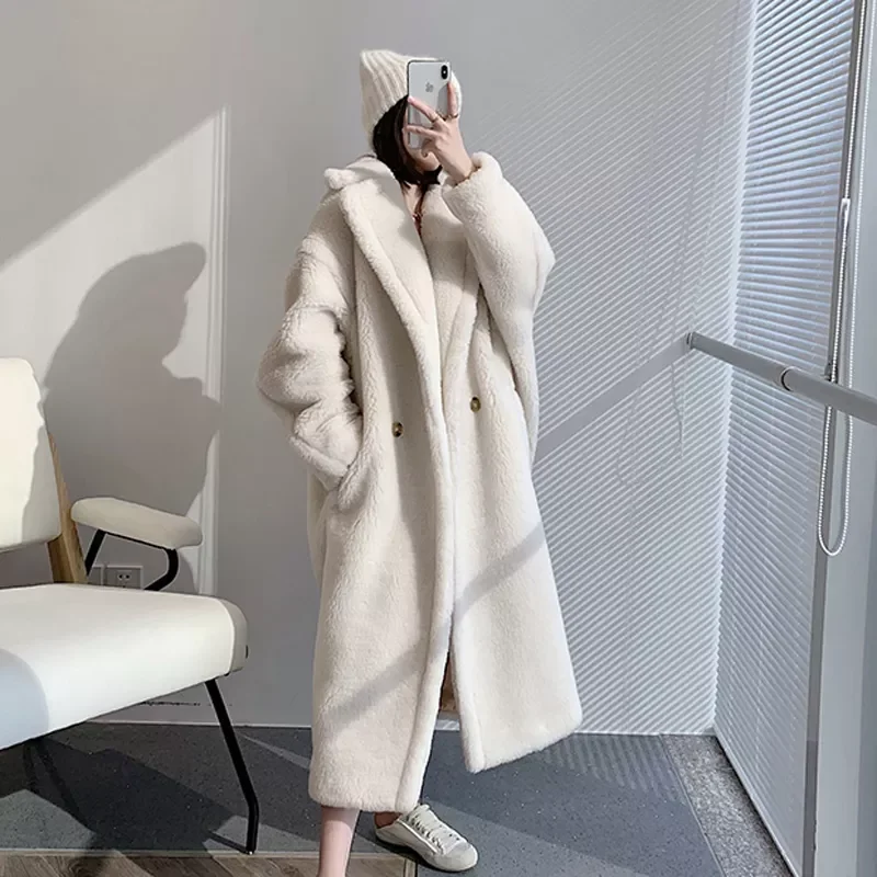New2022 Womens Winter Faux Fur Coat Long  Loose  Warm Ladies Teddy Jacket  Female Plush  Plus Size Outwear