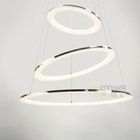 modern minimalist circular chandelier hollow ring simple european fashion acrylic stainless steel frame office chandelier