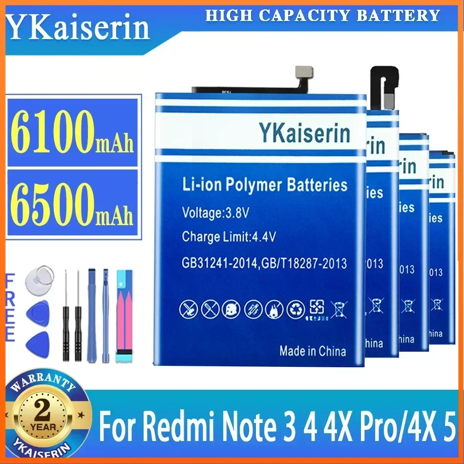 Аккумулятор ykaisin для Xiaomi Redmi Note 5 4 4X Pro 3 Note5 Note4 Note4X батарея Mi note2 note 2