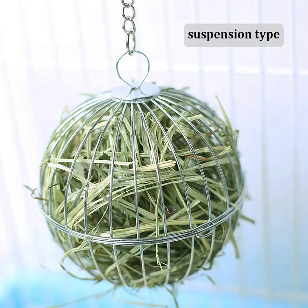 

NEW PET RABBIT Round Feeder Stainless Steel Grass Manger Holder Feeding Dispenser For Rabbit Guinea Pig Chinchilla