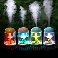 180ml portable mist humidifier transparent micro landscape air humidifier spray air purifier diffuser with led lights for home