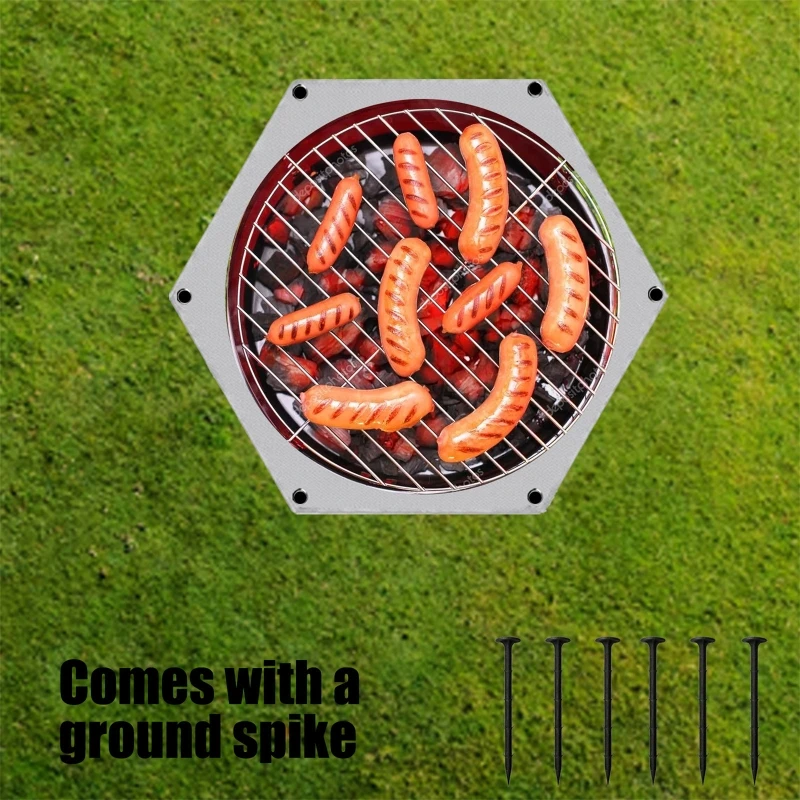 

Шестигранный огнестойкий коврик, подстилка для газона, 36 дюймов, для внутреннего дворика, T21C