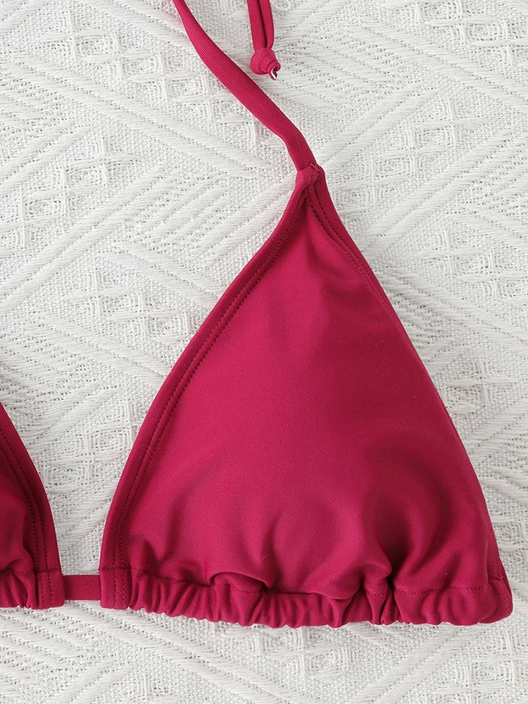 Женский комплект бикини-стринги сексуальный купальник на шнуровке сбоку