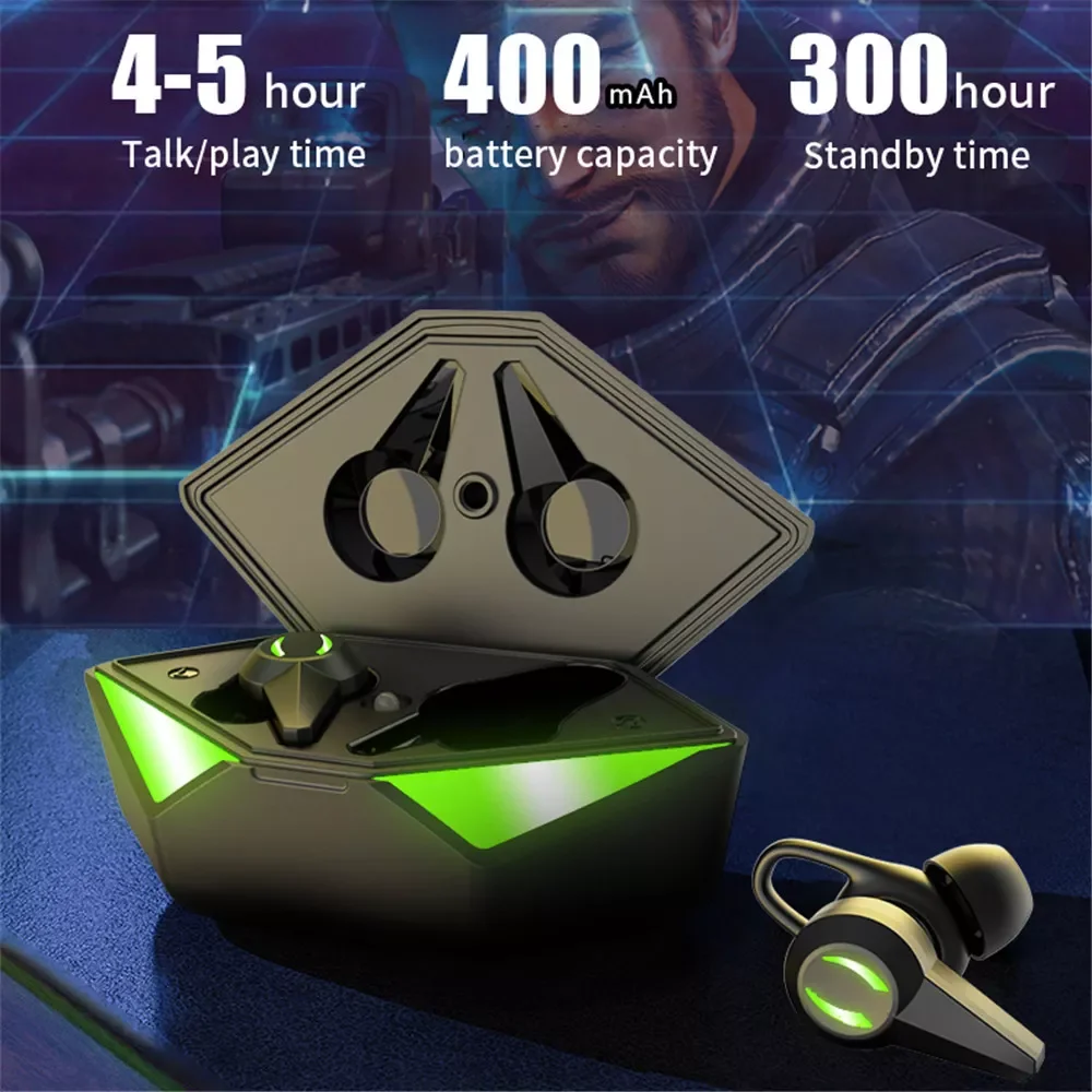 

TWS Bluetooth Earphones Gaming Headset No Delay Hifi Stereo Wireless Headphones LED Light Noise Reduction Headsets With Mic