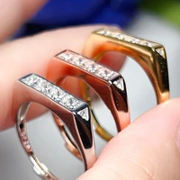new hot sale natural moissanite ring princess moissanite pass diamond test luxury jewelry designer