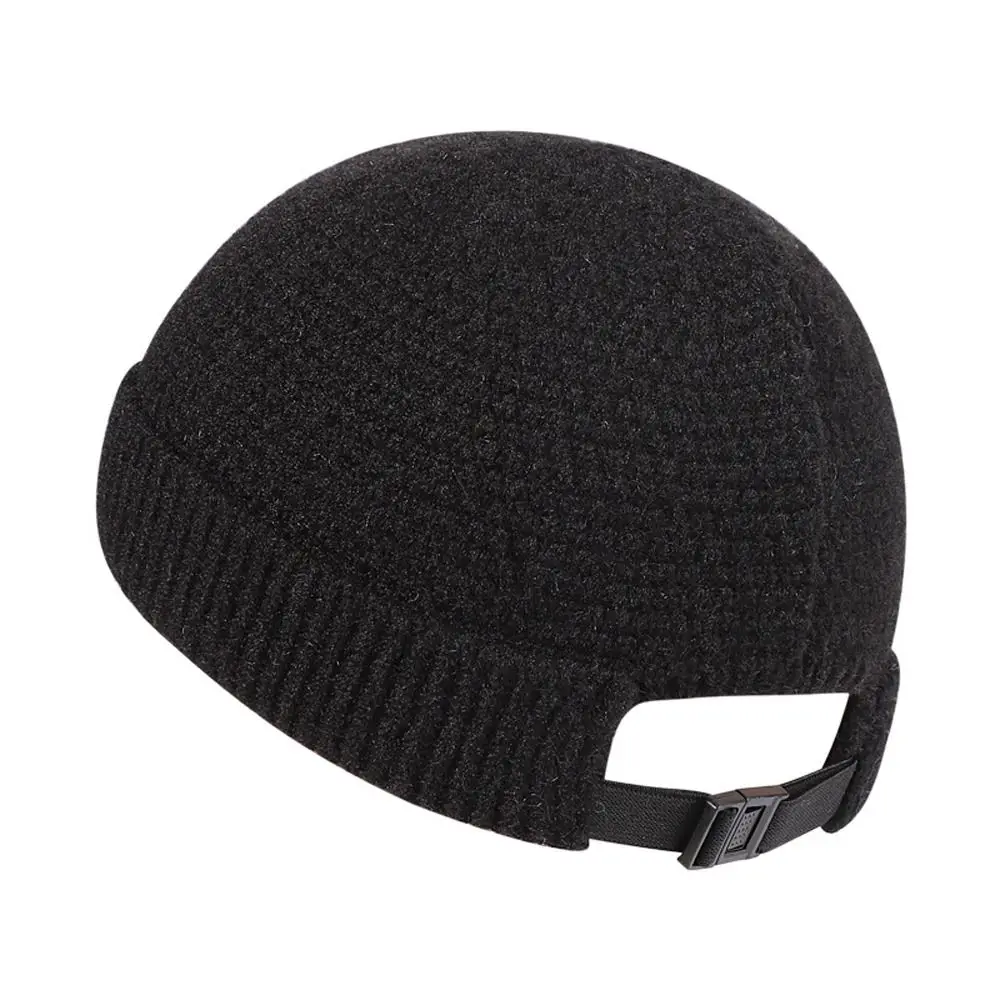 

Unisex Cotton Blends Windproof Solid Color Warm Beanies Men Hat Brimless Hats Knitted Skullcap