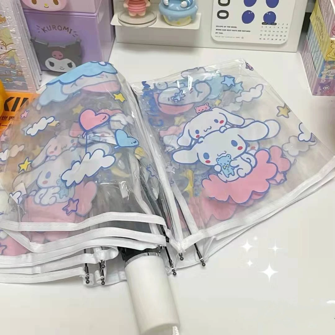 

Sanrio Hellokitty Black Beauty Cinnamoroll Anime Cute Cartoon Fully Automatic Cinnamoroll Folding Umbrella For Birthday Gift