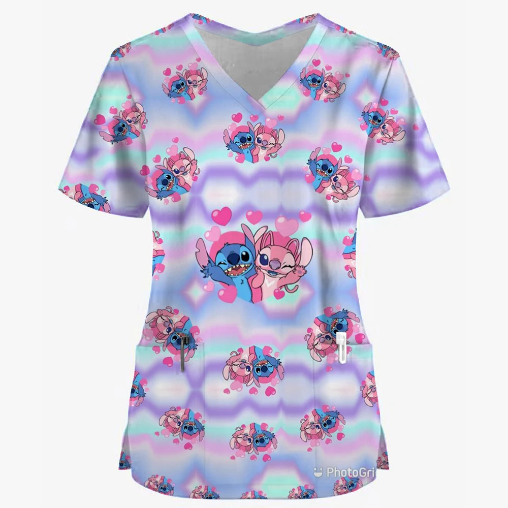 Футболка женская летняя с V-образным вырезом и карманами