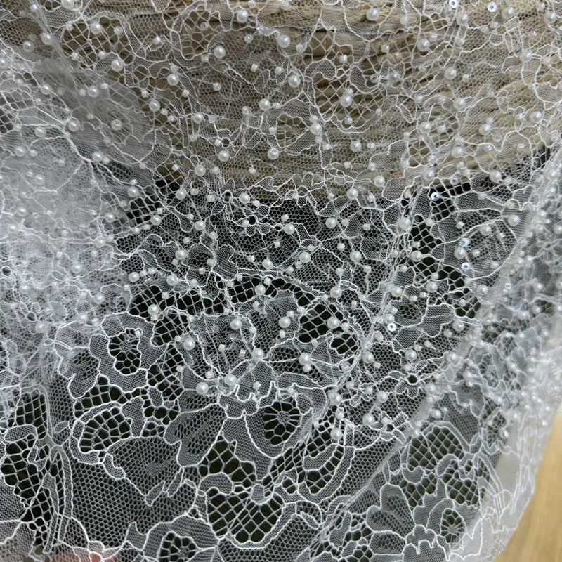 Высококачественные тяжелые бусины с жемчугом французская вышивка шантильи
