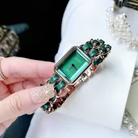 Women's Watches 2022 Trend Luxury Brand Designer Fashion Rose Gold Green Quartz watch bracelet for Ladies Reloj Mujer Elegante
