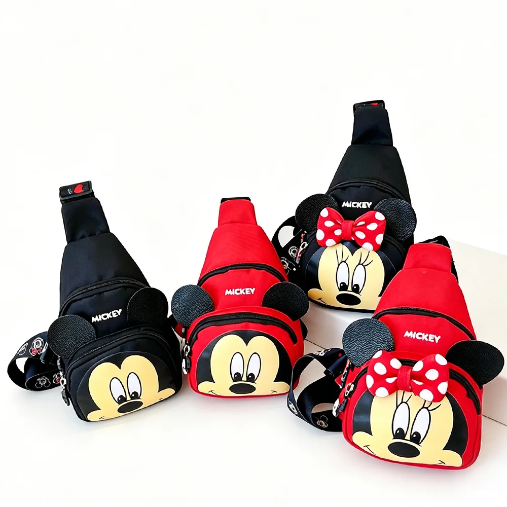Фото Сумка через плечо с изображением Микки Мауса от Disney, кошелек для монет на одно плечо для мальчиков и девочек, модный милый аксессуар для девочек №2