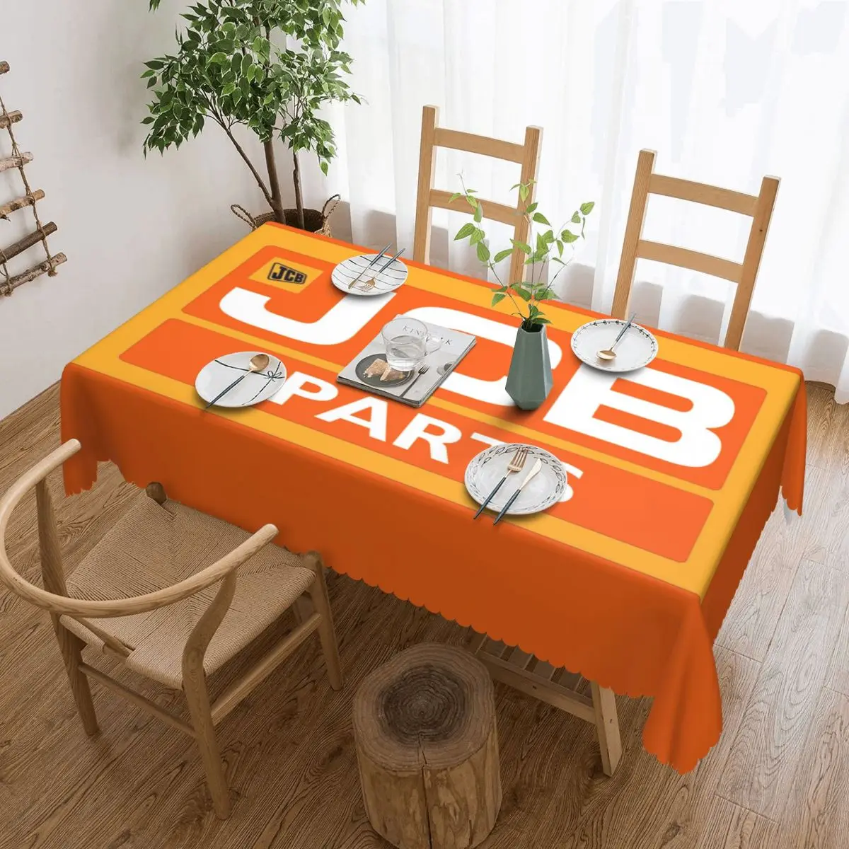

Rectangular JCB Table Cloth Waterproof Tablecloth Outdoor 45"-50" Table Cover
