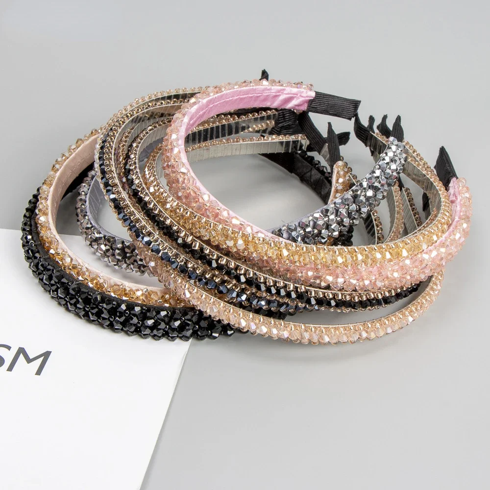 Блестящий обруч для волос со стразами корейская мода Женский свадебный головной