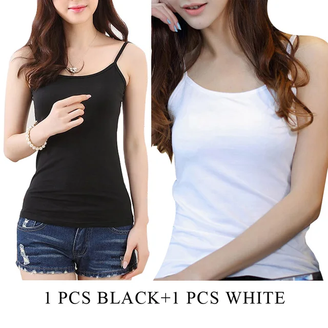 2 PCS/Lot Camis Women Sexy Soft Tank Tops Cotton Modal Solid Hot Camisole  Slim Vest Top Cropped for Ladies 3 Colors