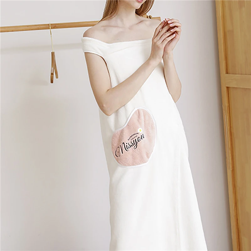 

Women Bathrobe Wearable Bath Towel Superfine Fiber Towels Soft And Absorbent Chic Towel For Autumn Home Hotel Bathroom Gift New