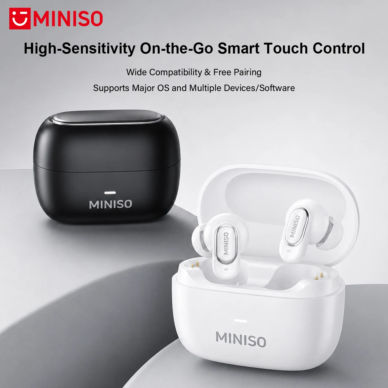 Фото Беспроводные Bluetooth-наушники MINISO MS130 с низкой задержкой, комфортные внутриканальные наушники Macaron ENC, мягкие беспроводные наушники для путешествий и спорта №2