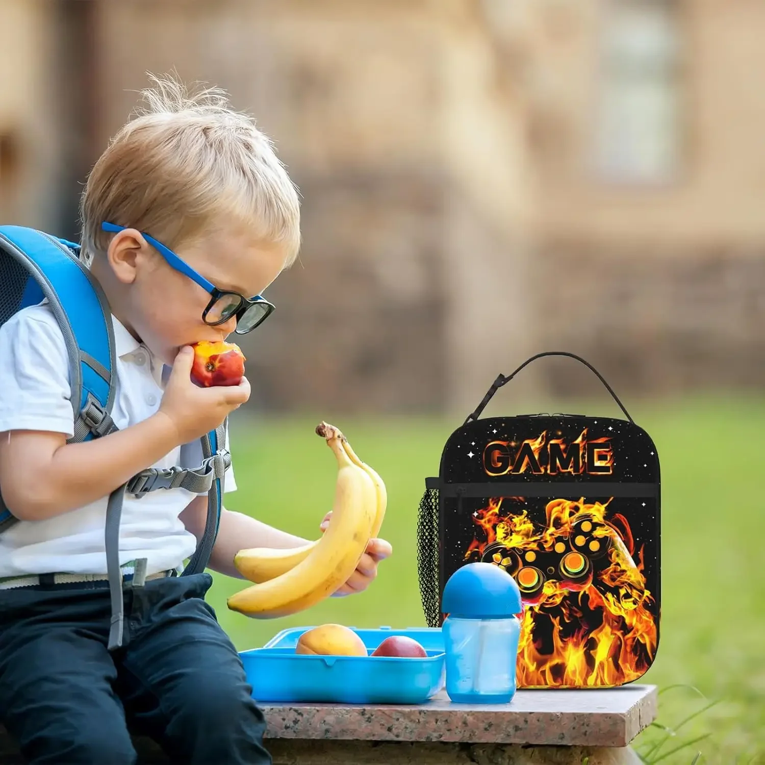 Ланч-бокс для видеоигр геймпад изолированная сумка обеда многоразовый ланч-бокс