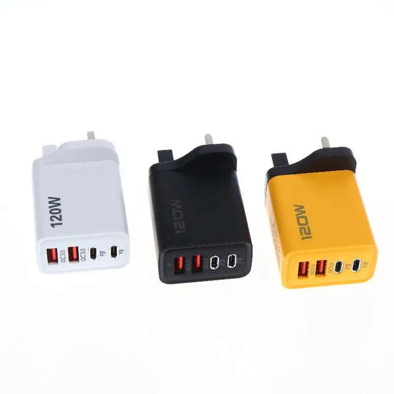 Фото 4-портовая зарядная станция USB-C 120W с быстрой зарядкой PD QC30, адаптер для телефона, планшета, домашнего использования №4