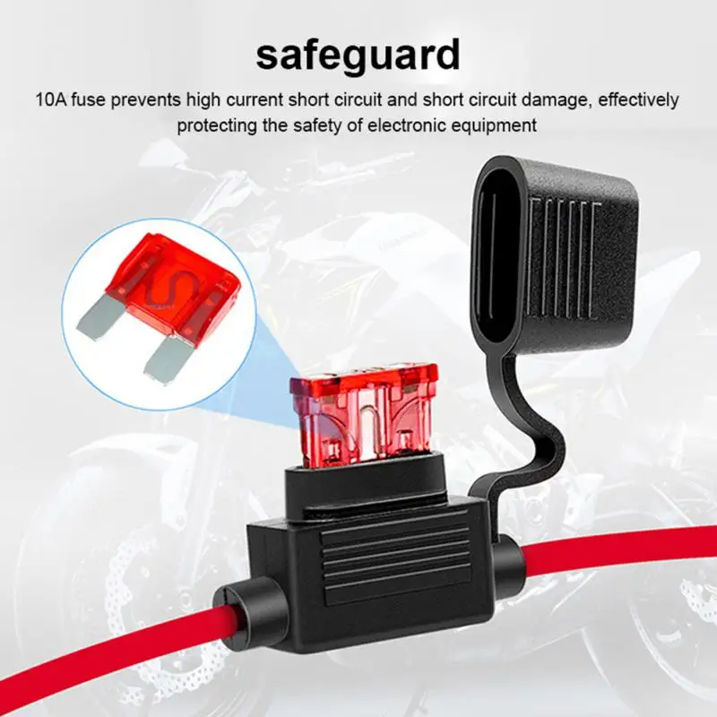 

Dual Qc3.0 Square Charger 5v3.4a/9v2.5a /12v2a Convenient Waterproof Practical Universal Motorcycle Accessories Durable