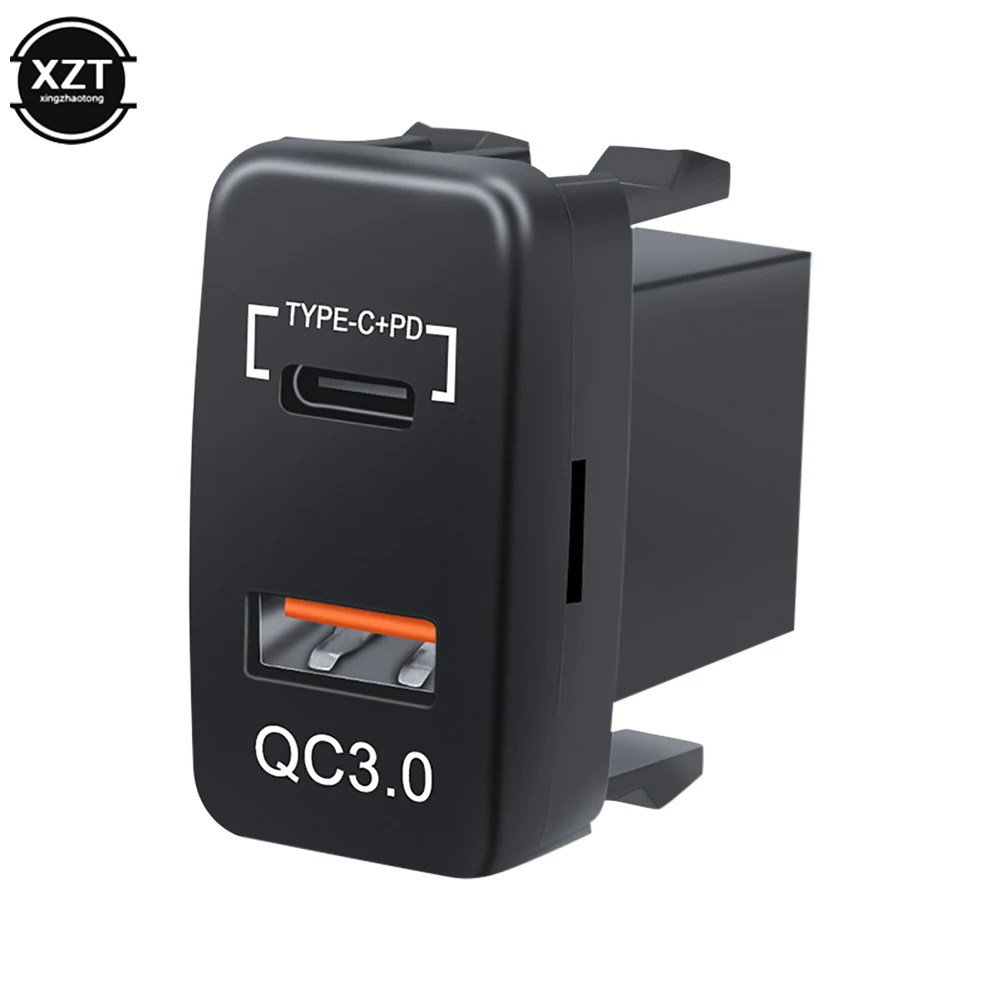 

12 В-24 В автомобильное зарядное устройство, адаптер USB QC 3,0 PD Type C, розетка для быстрого зарядного устройства с дисплеем напряжения для аксессуаров Toyota
